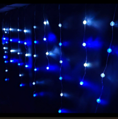 Гирлянда светодиодная - Карниз"Шарики" Merry Christma 16892, 100 LED, белая+синяя, 3 м