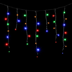 Новогодняя гирлянда Merry Christmas бахрома 240 LED разноцветная 5м 15046