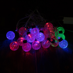 Новогодняя гирлянда Merry Christmas 9353 LED линейная Огненный шар 20L, 5м разноцветная