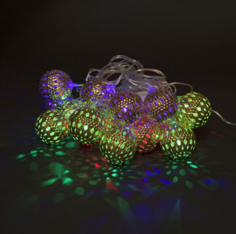 Новогодняя гирлянда Merry Christmas 6093 LED линейная с большими золотыми шариками 40L, 4м