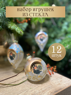 Набор елочных украшений Волшебство на ветках Барокко 12шт VNV23/12-70 12шт. бирюзовый