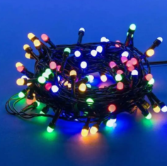Новогодняя гирлянда Merry Christmas 15060 линейная 100L V8 разноцветная матовая 10м