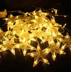 Гирлянда светодиодная Merry Christmas 14993 Звёзды 16 LED, тёплая белая, 3 м