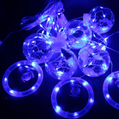Гирлянда светодиодная Merry Christmas 15103 Шар и кольца 10 LED, синяя, 3 м