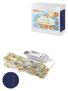 Гирлянда светодиодная Роса TDM ELECTRIC 100-Д" 10 м, 100LED, ПДУ, USB, IP20, SQ0361-0090