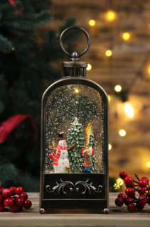 Светильник новогодний фонарь Мальчик и Снеговик 23 см Декор новогодний LED