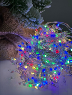 Гирлянда Роса, Хвойная лапа OUTDOOR STRING LIGHTS 8-26 20 м, 600 LED, цветное свечение