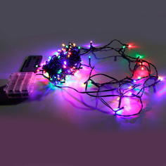 Гирлянда SH Lights LD120-GM-BO-RC уличная, 12м, 8 режимов, пульт ДУ, на батарейках, мульти