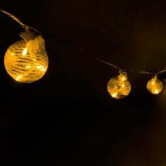 Гирлянда SH Lights BAL18Y-Y08-C Шары с орнаментом 6 шаров, 2м, 8 режимов, желтый