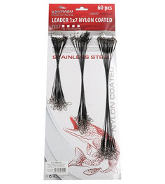 Поводки стальные NAMAZU Leader 1х7 Nylon Coated Black, L-15/20/25 см, test- 7 кг, по 20 шт No Brand