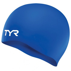 Шапочка для плавания TYR Wrinkle Free Junior Silicone Cap LCSJR-428 силикон, синий