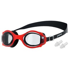 Очки для плавания ONLYTOP детские, с берушами, черные с красной оправой (2500) Onlitop