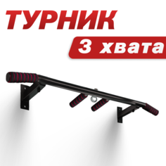 Турник 3 хвата настенный Атлант Черный Atlant