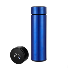 Умный термос DeU’s Smart Cup,с lCD дисплеем температуры,термобутылка,500мл,сталь, синий