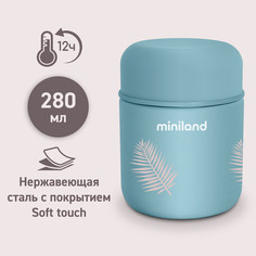 Детский термос для еды и жидкостей Terra Thermos Mini, бирюзовый/пальмы, 280 мл Miniland