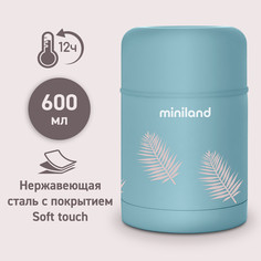 Детский термос для еды Terra Thermos 600 мл, бирюзовый/пальмы Miniland