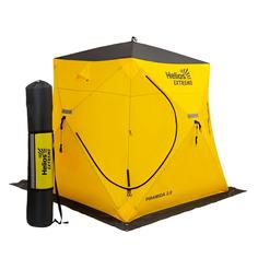 Зимняя палатка для рыбалки Helios Piramida Extreme желтая, 2х2х2 м.