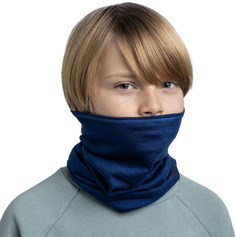 Тонкий шерстяной шарф-труба детский Buff Merino Lightweight Solid Cobalt