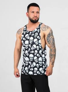 Майка спортивная Barracuda Skulls Black White, с принтом черепом XS