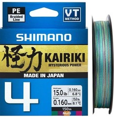 Леска плетеная (шнур) мультиколор SHIMANO KAIRIKI 4 PE (LDM54TE1819015M (150 м 0,19мм)