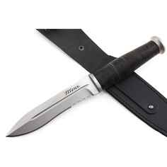 Туристический охотничий нож Легионер Тень, сталь AUS8, рукоять натуральная кожа