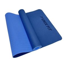 Коврик для йоги и фитнеса UNIXFIT 1800 х 610 х 6 мм. двуцветный нескользящий голубой