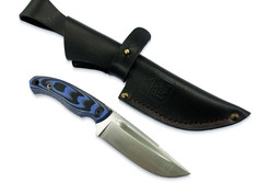 Нож Град Горький Шкуросъёмный цельнометаллический Райбек, D2, рукоять G10, синий