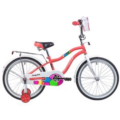 Велосипед 20 Городской Novatrack Candy (2023) Количество Скоростей 1 Рама Сталь 11 Коралло