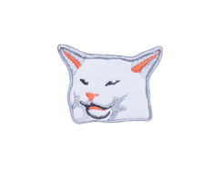 Нашивка патч текстильный Strike Недовольный кот, мем, белый