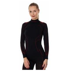 Термобельё Brubeck Футболка женская с дл. рукавом Cooler Черно-Красный S No Brand