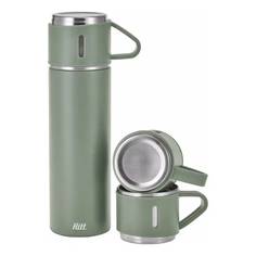 Термос Hitt Cotton Hitt серебристый с двумя кружками 500 мл