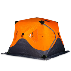 Зимняя палатка TrekTour для рыбалки, трехслойная 240х240х195 КУБ Оранжевый