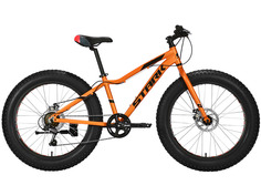 Stark Велосипед Подростковые Rocket Fat 24.1 D, 2021, ростовка 12, Оранжевый-Черный