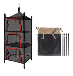 Кемпинговый разборный шкаф (этажерка) CLS, цвет черный