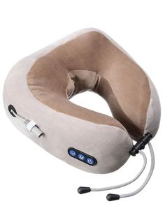 Подушка массажная для шеи U образная U-Shaped Massage pillow / вибро массажер для отдыха Czone