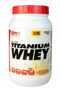 Протеин 100% Pure Titanium Whey SAN, ванильная ириска, 908 гр.