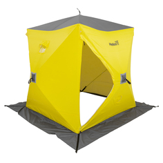 Палатка зимняя утепленная Helios Куб Premium 1,8х1,8 м желто-серая