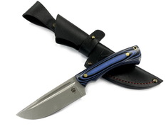 Нож Град Горький Шкуросъёмный цельнометаллический Райбек, D2, рукоять G10, синий