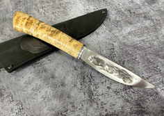Нож МП Якутский кованая 95х18, стабилизированная карельская береза