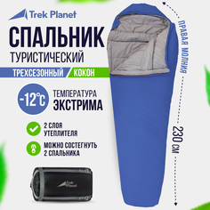 Спальный мешок Trek Planet Dakar blue/grey, правый