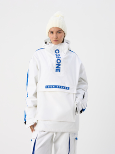 Куртка анорак Cosone для сноуборда и горных лыж, бело-синий, размер M