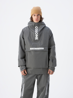 Куртка анорак Cosone для сноуборда и горных лыж, бело-серый, размер S