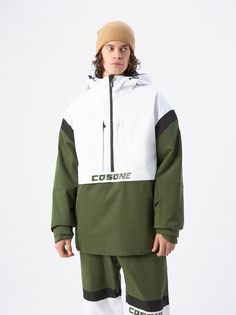 Куртка анорак Cosone белая, тёмно-зелёная, размер XL
