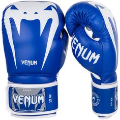 Перчатки боксерские Venum Giant 3.0 Blue/White Nappa Leather 16 oz