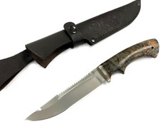 Нож Мастерская Семина Щука, Bohler M390, стабилизированная карельская береза