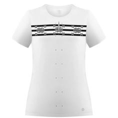 Poivre Blanc PERFORMANCE STRETCH STRIPES T-SHIRT Футболка теннисная женская Белый/Черный L
