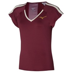 Mizuno PRINTED TEE (W) Футболка теннисная женская Бордовый/Белый M