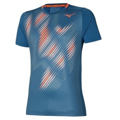 Mizuno SHADOW GRAPHIC TEE Футболка теннисная Синий/Оранжевый S