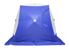 Палатка Стэк Куб трехслойная, для рыбалки, 2 места, белый/голубой