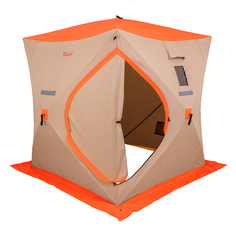 Палатка зимняя Трофей Куб 1,8х1,8 м оранжево-коричневая